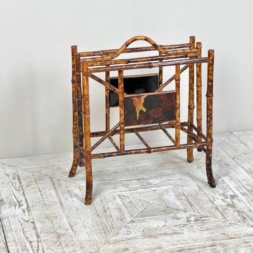 Antique Chinoiserie Bamboo Magazine Rack