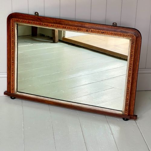 Edwardian Inlaid Overmantel Mirror