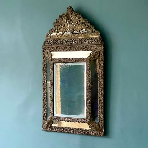 A C19th Continental Repousse Marginal Wall Mirror