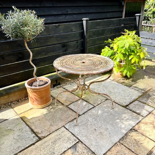 FRENCH ANTIQUE WROUGHT IRON GARDEN TABLE - ADDITIONAL PHOTO 4