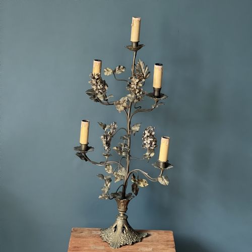 A French Antique Brass Candelabra Light