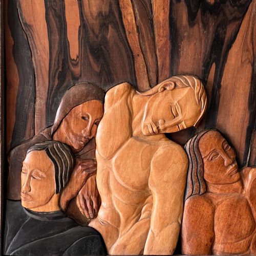 fig 3. A Rare Carved Wood Plaque By Phyllis 'Pog' Yglesias Circa. 1925