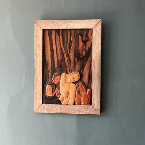 fig 4. A Rare Carved Wood Plaque By Phyllis 'Pog' Yglesias Circa. 1925