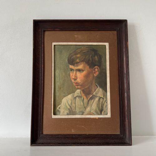 Head Study of a Boy Oil on Board Circa 1930