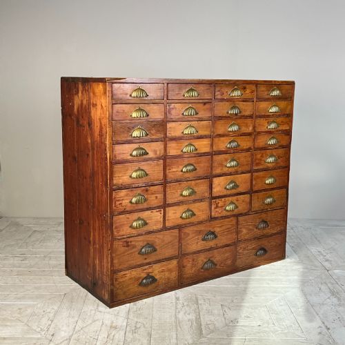 A Bank of Graduated Chemist Drawers Circa 1890
