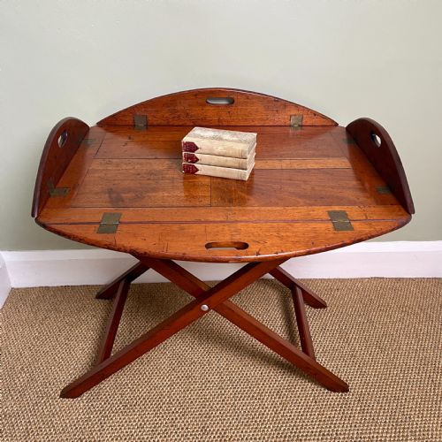 fig 3. A C19th Mahogany Campaign Butlers Tray Table By Army & Navy CSL