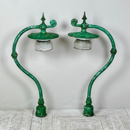 A Large Pair of Early C20th Swan Neck Street Lamps
