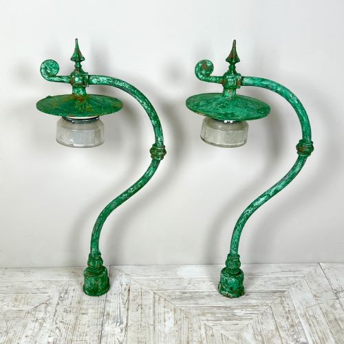 fig 1. A Large Pair Of Early C20th Swan Neck Street Lamps