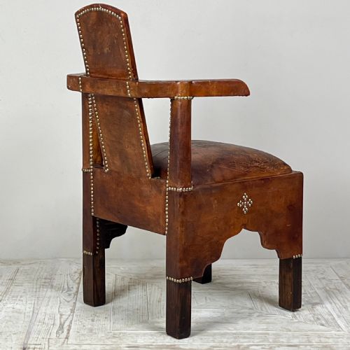 fig 1. A Diminutive French Art Deco Leather Berber Armchair