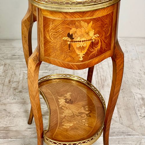 fig 5. A French Kingwood And Marquetry Inlaid Kidney Shaped Side Table