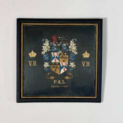 A Framed Hand Painted Coat of Arms Coach Panel Circa 1900