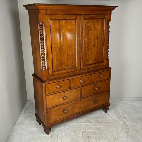 fig 1. 19Th Century Welsh Oak Housekeepers Cupboard Or Linen Press