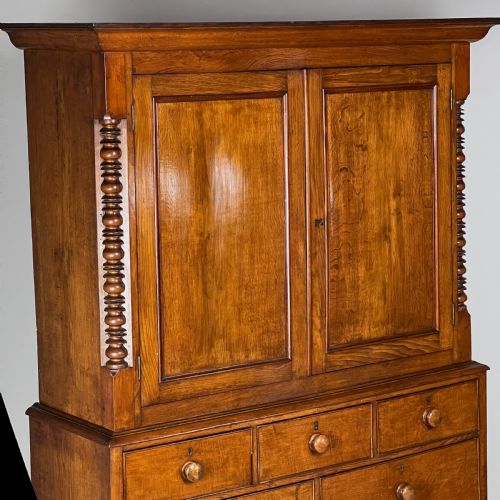 fig 2. 19Th Century Welsh Oak Housekeepers Cupboard Or Linen Press
