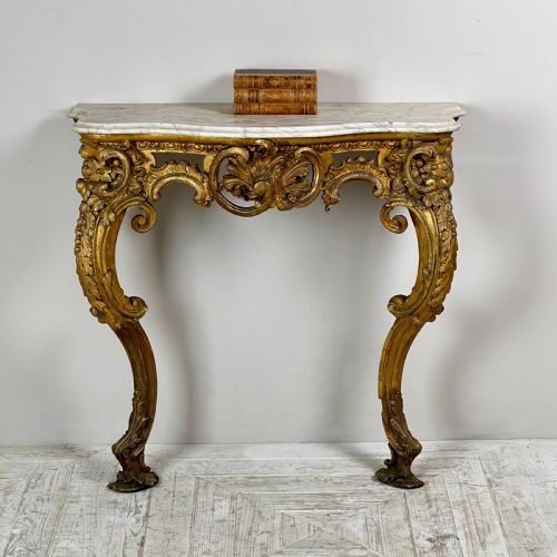 fig 1. A Victorian Giltwood And Marble Console Table