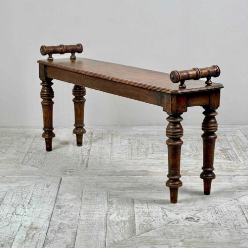 A Victorian Oak Window Seat or Hall Bench