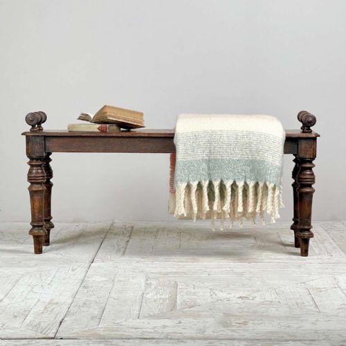 fig 1. A Victorian Oak Window Seat Or Hall Bench
