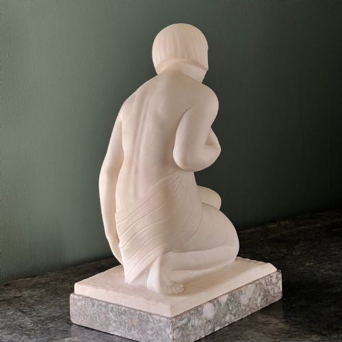 fig 1. Early C20th Italian Marble Sculpture Of A Lady Bathing
