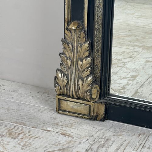 fig 1. Large Antique French Ebonised & Silver Gilt Floor Or Overmantel Mirror