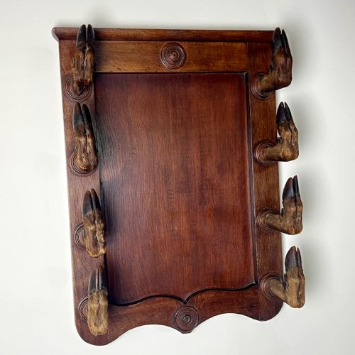 ANTIQUE CONTINENTAL OAK TAXIDERMY GUN OR COAT RACK - ADDITIONAL PHOTO 13