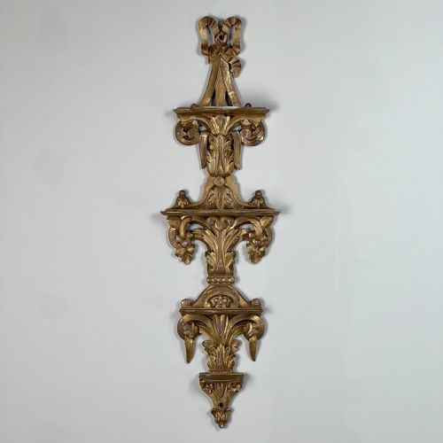Carved Giltwood Wall Display Shelf (Pair Available)