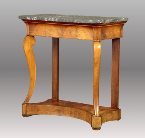 French Walnut and Marble Console Table Circa 1830