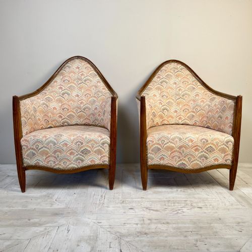 Pair of French Art Deco Tub Chairs