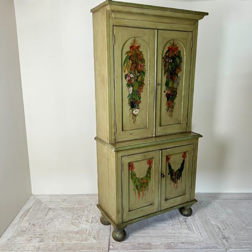 fig 1. A 19Th Century Continental Painted Cupboard Or Larder