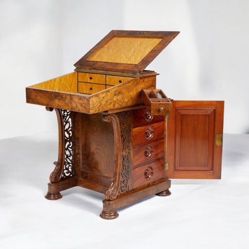 fig 1. A Victorian Walnut Davenport Desk By Wilkinson & Son, London
