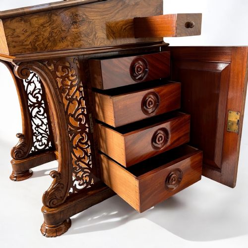 fig 3. A Victorian Walnut Davenport Desk By Wilkinson & Son, London