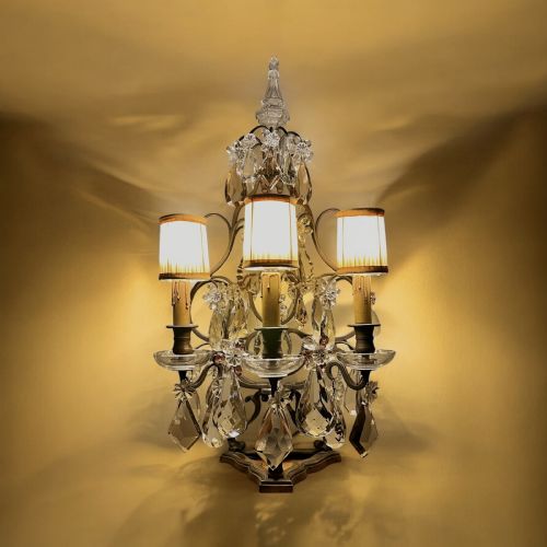 fig 1. Antique French Bronze Three- Arm Table Lamp (Pair Available)