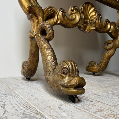 fig 2. Antique Venetian Cheval Mirror With Carved Giltwood Frame