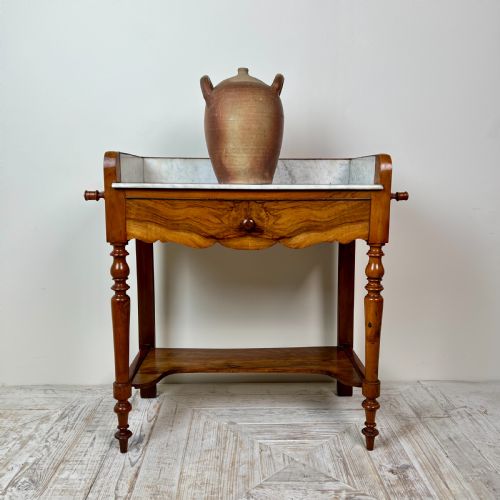fig 1. C19th French Walnut And Marble Washstand Or Hall Table