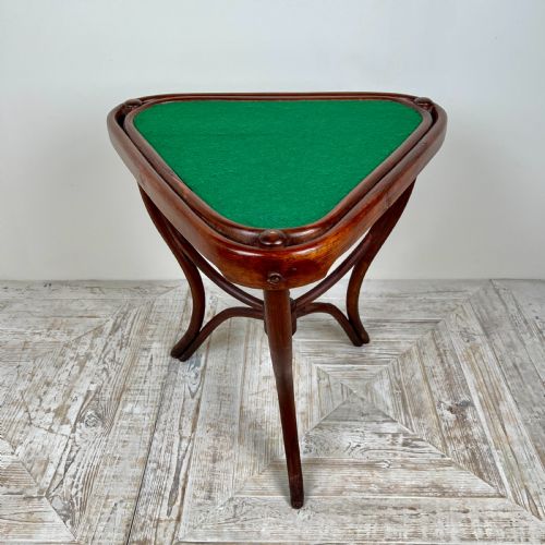 A RARE TRIANGULAR THONET BENTWOOD CARD TABLE CIRCA 1900 - ADDITIONAL PHOTO 4