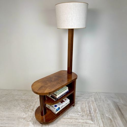 fig 1. Art Deco Teak Standard Lamp Table
