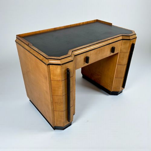 ART DECO DESK ATTRIBUTED TO HEALS LONDON SATIN BIRCHWOOD - ADDITIONAL PHOTO 1