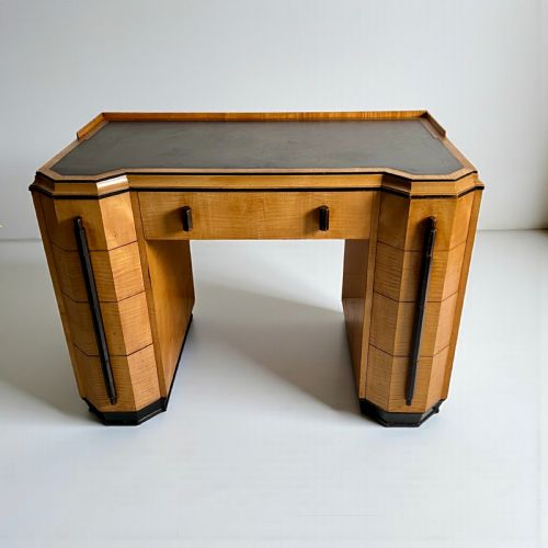 ART DECO DESK ATTRIBUTED TO HEALS LONDON SATIN BIRCHWOOD - ADDITIONAL PHOTO 5