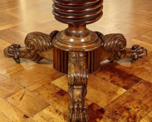 fig 1. French Louis Philippe Figured Walnut And Breccia Marble Gueridon Centre Table