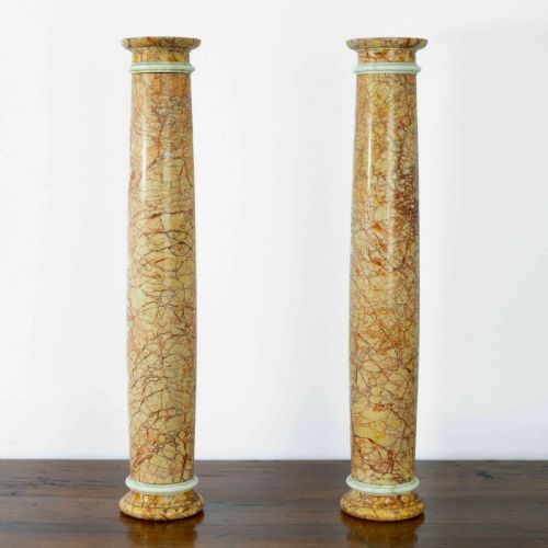 Antique Italian Rouge Marble Columns – Architectural Pedestals
