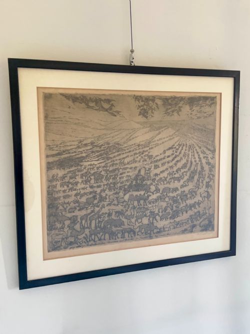 fig 1. Noah’S Ark Original Etching And Aquatint Austrian Modernist By Oskar Laske