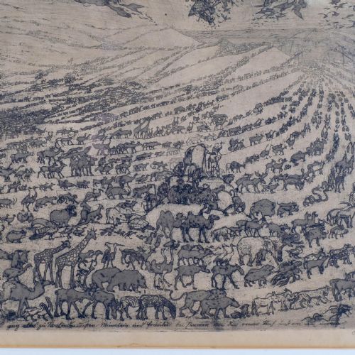fig 2. Noah’S Ark Original Etching And Aquatint Austrian Modernist By Oskar Laske