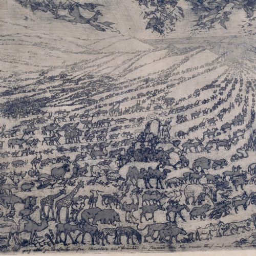 fig 3. Noah’S Ark Original Etching And Aquatint Austrian Modernist By Oskar Laske