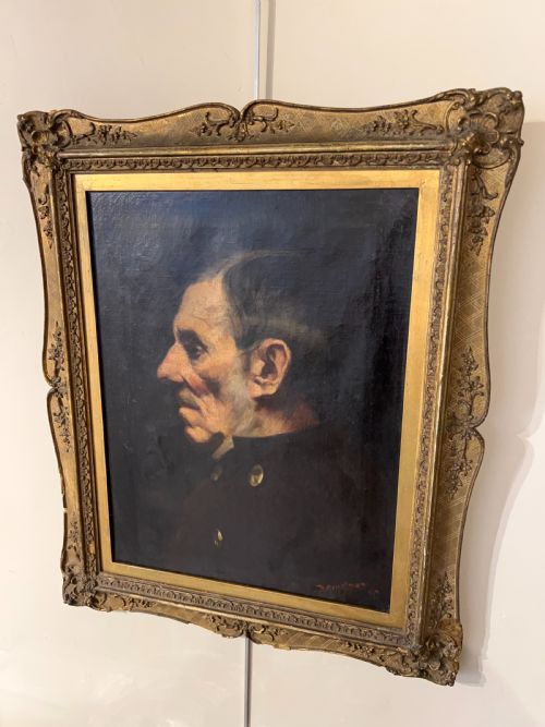 OIL ON CANVAS PORTRAIT BY BERTRAM PRIESTMAN RA EXHIBITED ROYAL ACADEMY 1890 - ADDITIONAL PHOTO 1