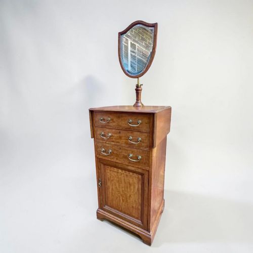 EDWARDIAN MAHOGANY DRESSING CHEST WITH ADJUSTABLE SHIELD MIRROR - ADDITIONAL PHOTO 4