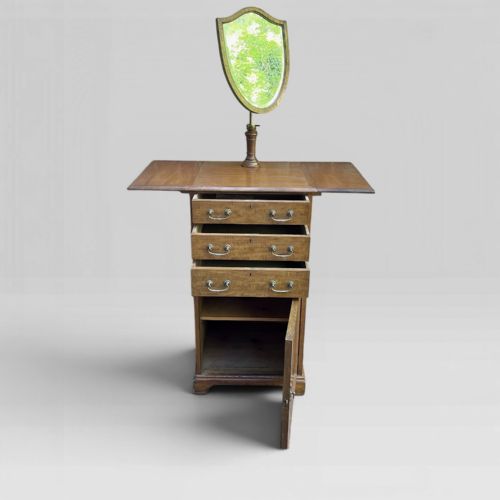 EDWARDIAN MAHOGANY DRESSING CHEST WITH ADJUSTABLE SHIELD MIRROR - ADDITIONAL PHOTO 5