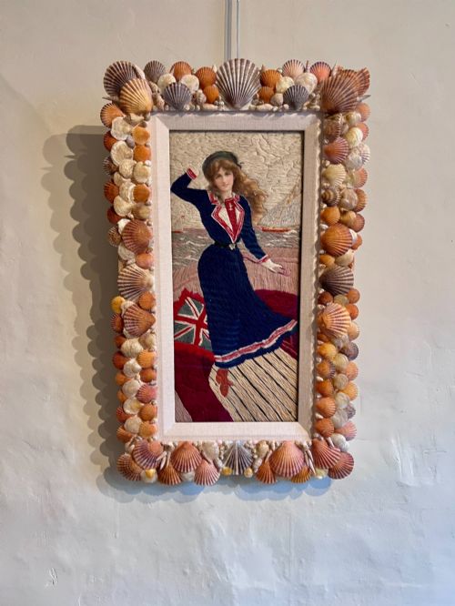 Late Victorian or Edwardian Woolwork ‘Woolie’ with Sailor Girl