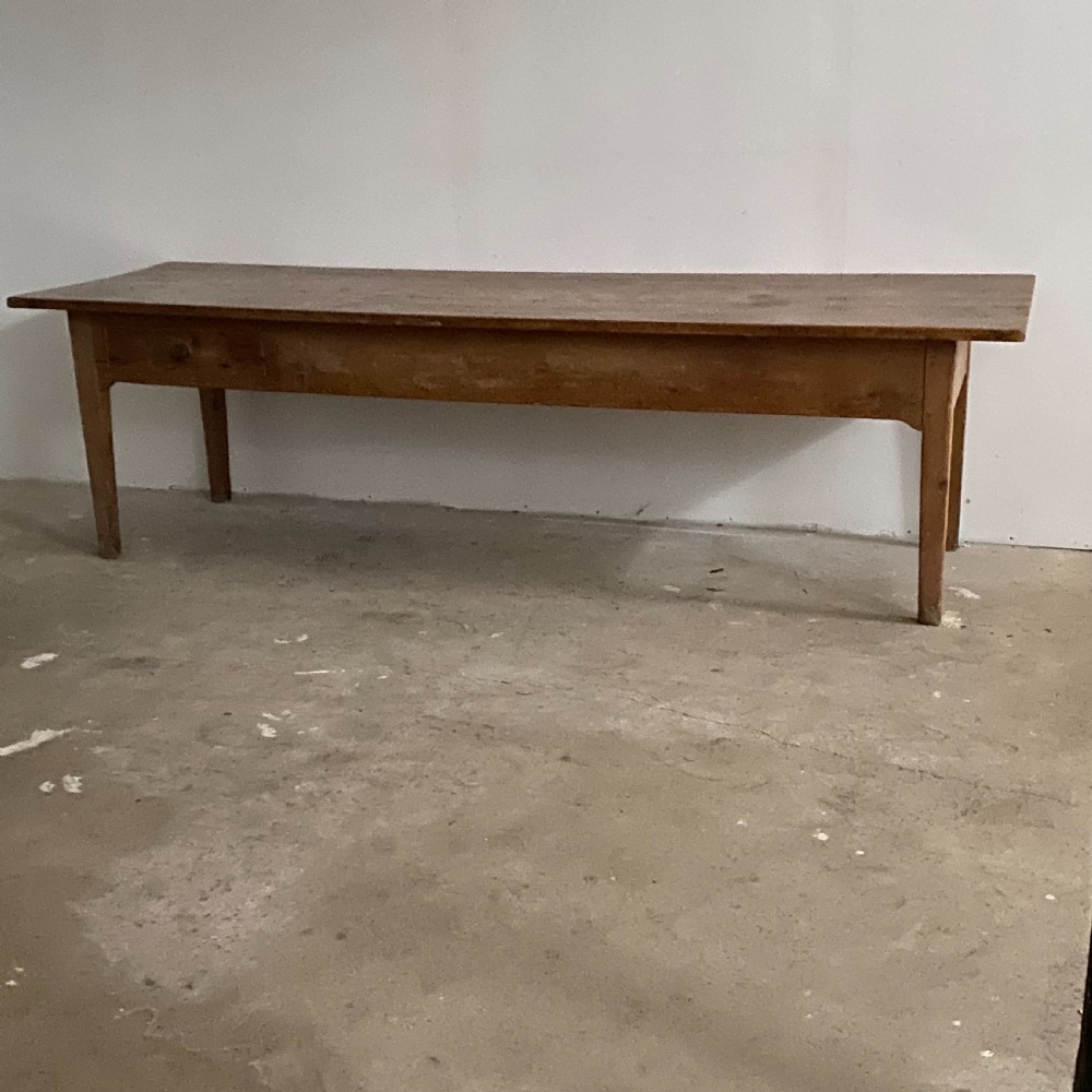 Large Antique Pine Farmhouse Table View IX