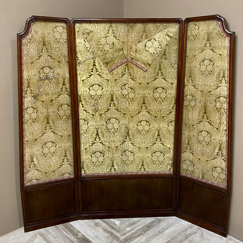Oriental Silk Three Fold Screen Room Divider
