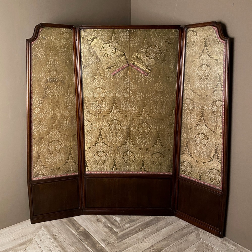 Oriental Silk Three Fold Screen Room Divider View II