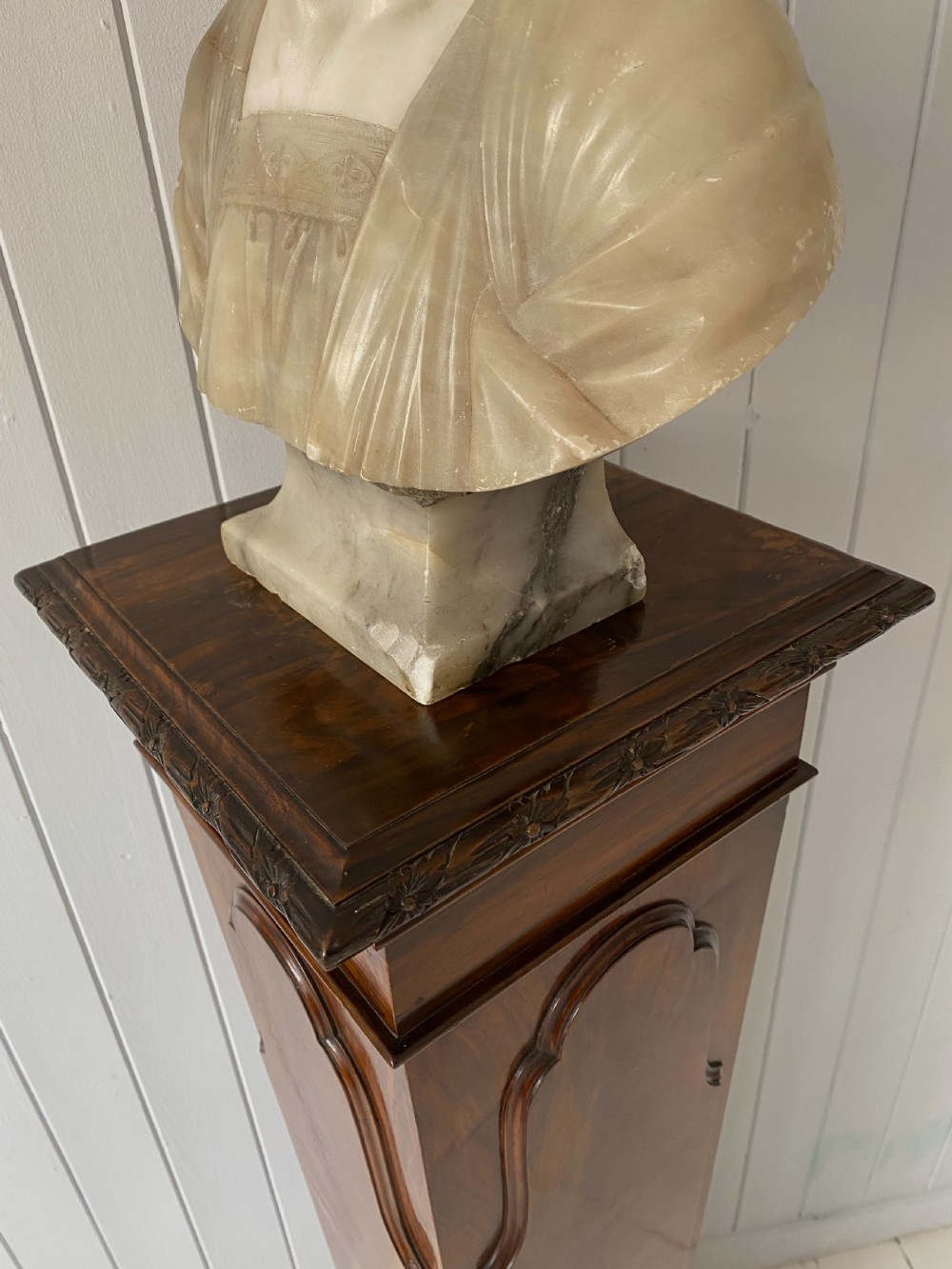 Italian Marble and Alabaster Bust of A Young Girl View III