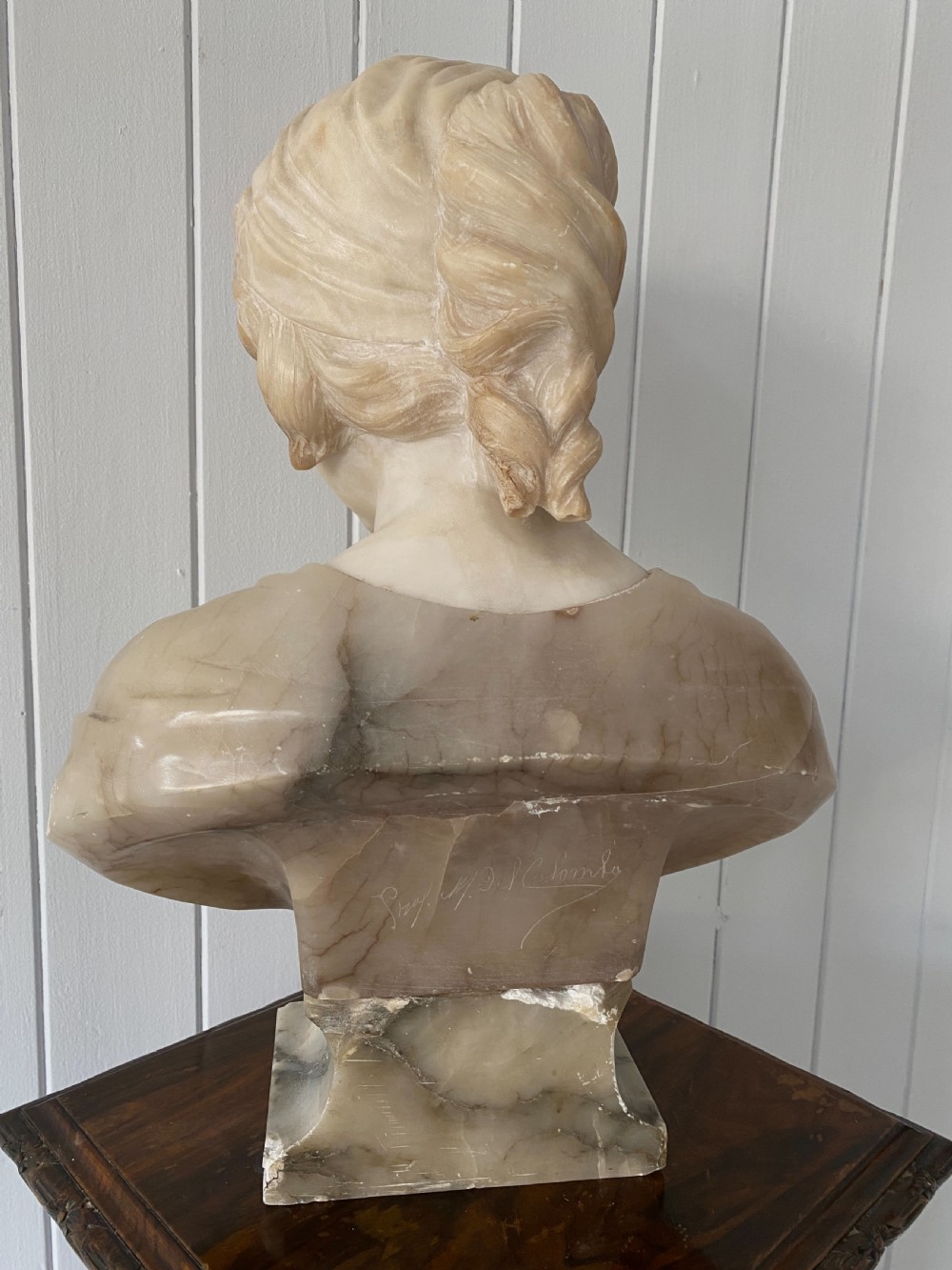 Italian Marble and Alabaster Bust of A Young Girl View VII